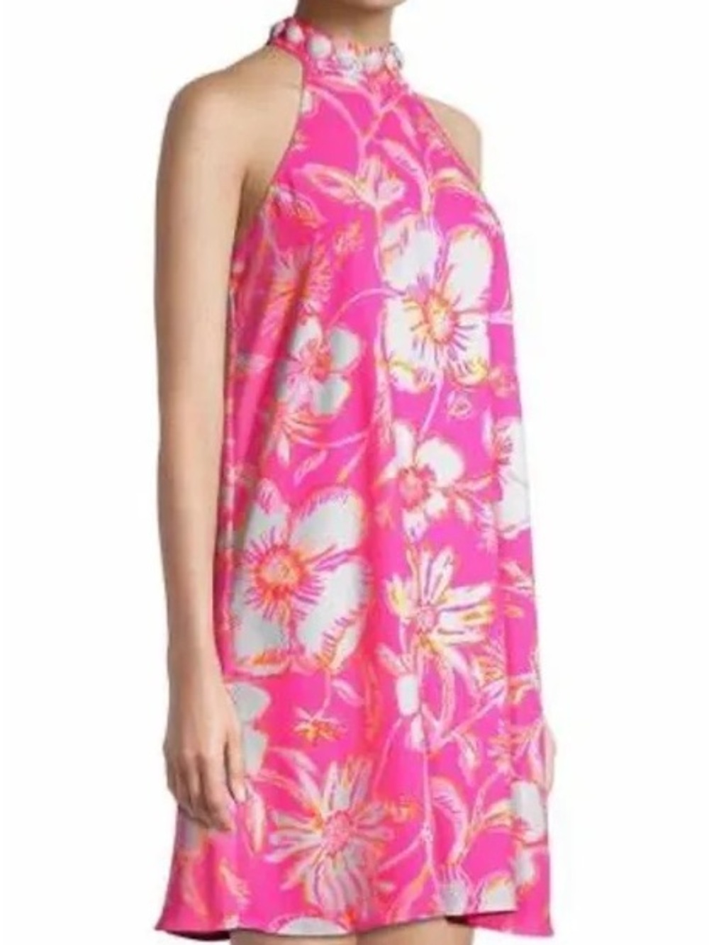 LILLY PULITZER: Alli Dress; Prosecco Pink Beachy Blooms, Extra Small